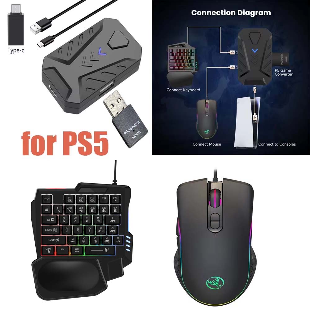 Gaming Console Buttons - PS5 ゲーミングキーボードマウスコンボ USB タイプ C コンバータコンピュータコネクタ
