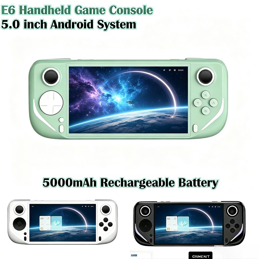 Gaming Console Under 5000 - E6ポータブルハンドヘルドゲーム機 5.0インチ Android 13システム HDディスプレイ 5000mAh充電式