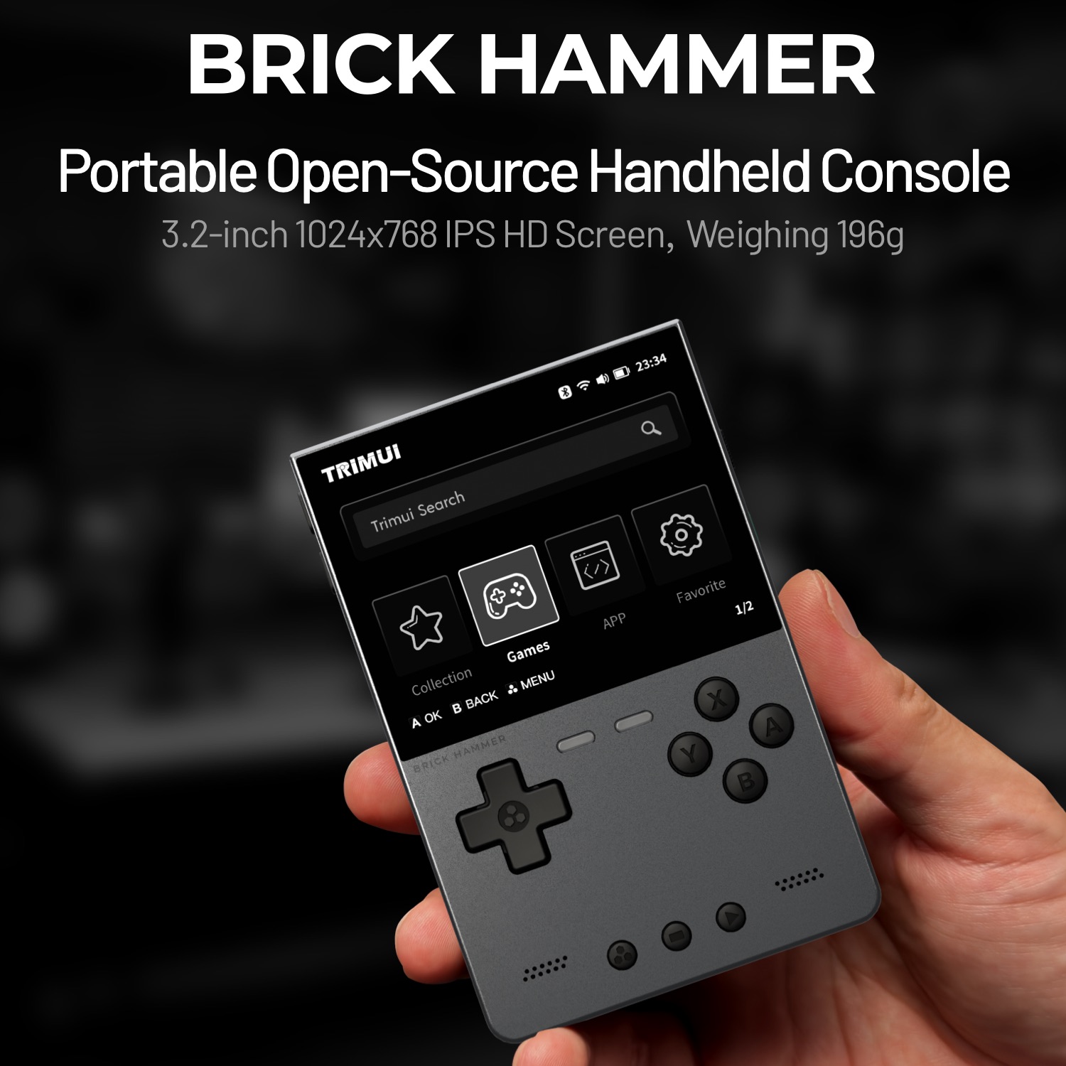 Gaming Console For Phone - TRIMUI BRICK HAMMER レトロハンドヘルドゲームコンソール ポータブルビデオプレーヤー Linuxシステム
