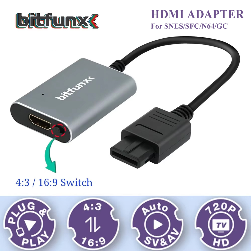 Bitfunx 720P Svideo/AV to HDMI - Gaming Console Tv のレビューと価格