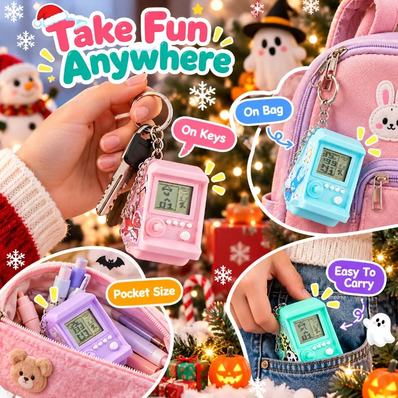 クリエイティブな電子アーケードゲーム用ガジェット。小型の携帯 - Gaming Console Keychain のレビューと価格